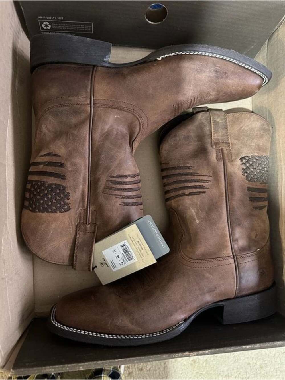 Ariat Men's SZ 12 Patriot USA Flag Western Boots - Picture 4 of 5